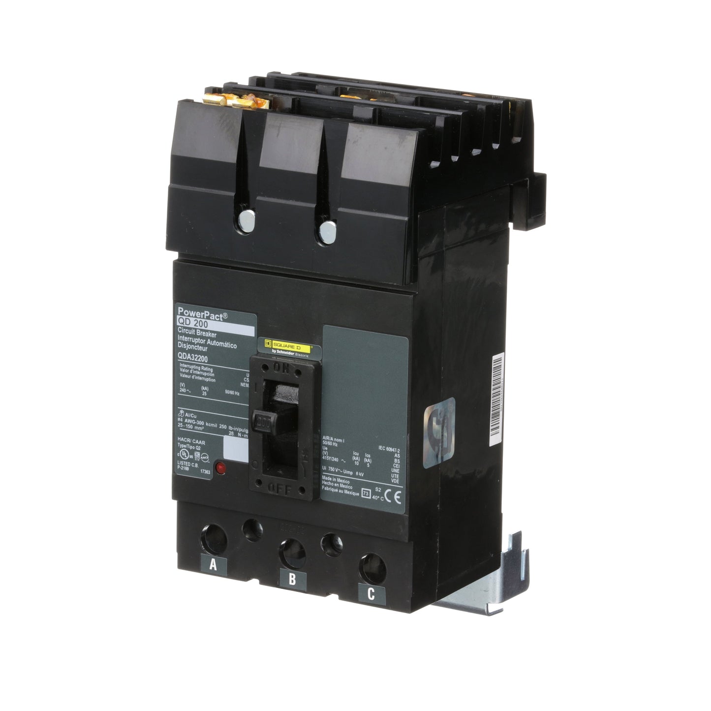 Square D QDA32200 Circuit Breaker | 240V 200A 3P 25kA@240V Plug In Panelboard I-Line