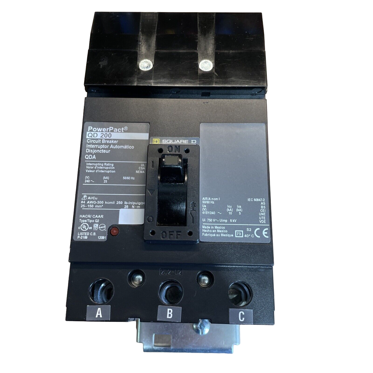 QDA32125 - Square D I-Line Style Plug-In 125 Amp 3 Pole Circuit Breaker - Essential Electric Supply
