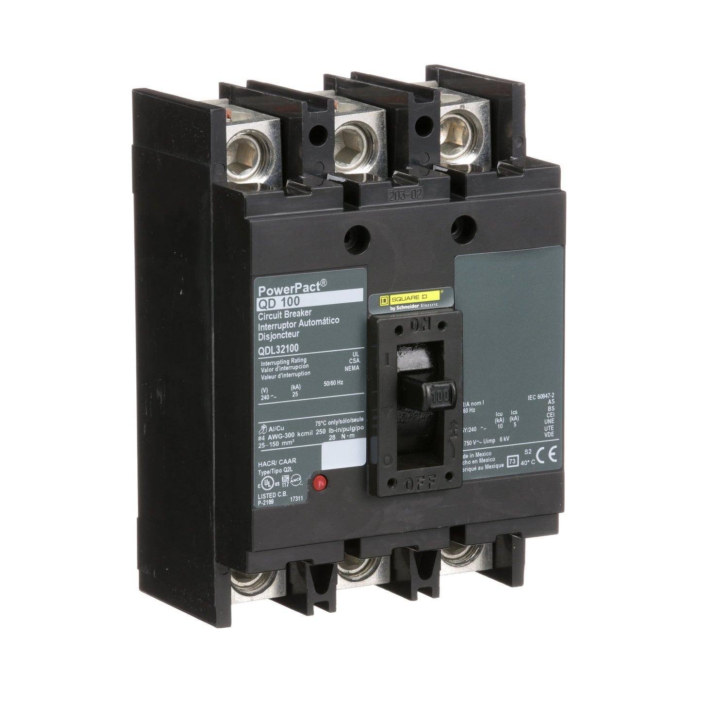 Square D QDL32100 Circuit Breaker | Powerpact QDL 240V 100A