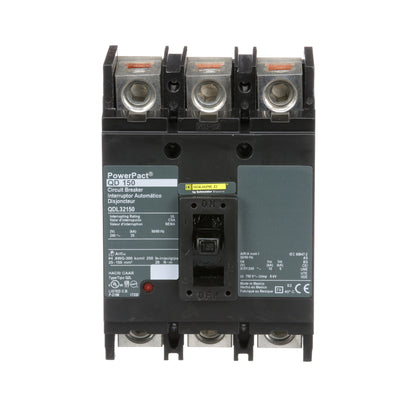 Square D QDL32150 Circuit Breaker | 240V 150A 3P 25kA@240V Bolt-On Powerpact QDL