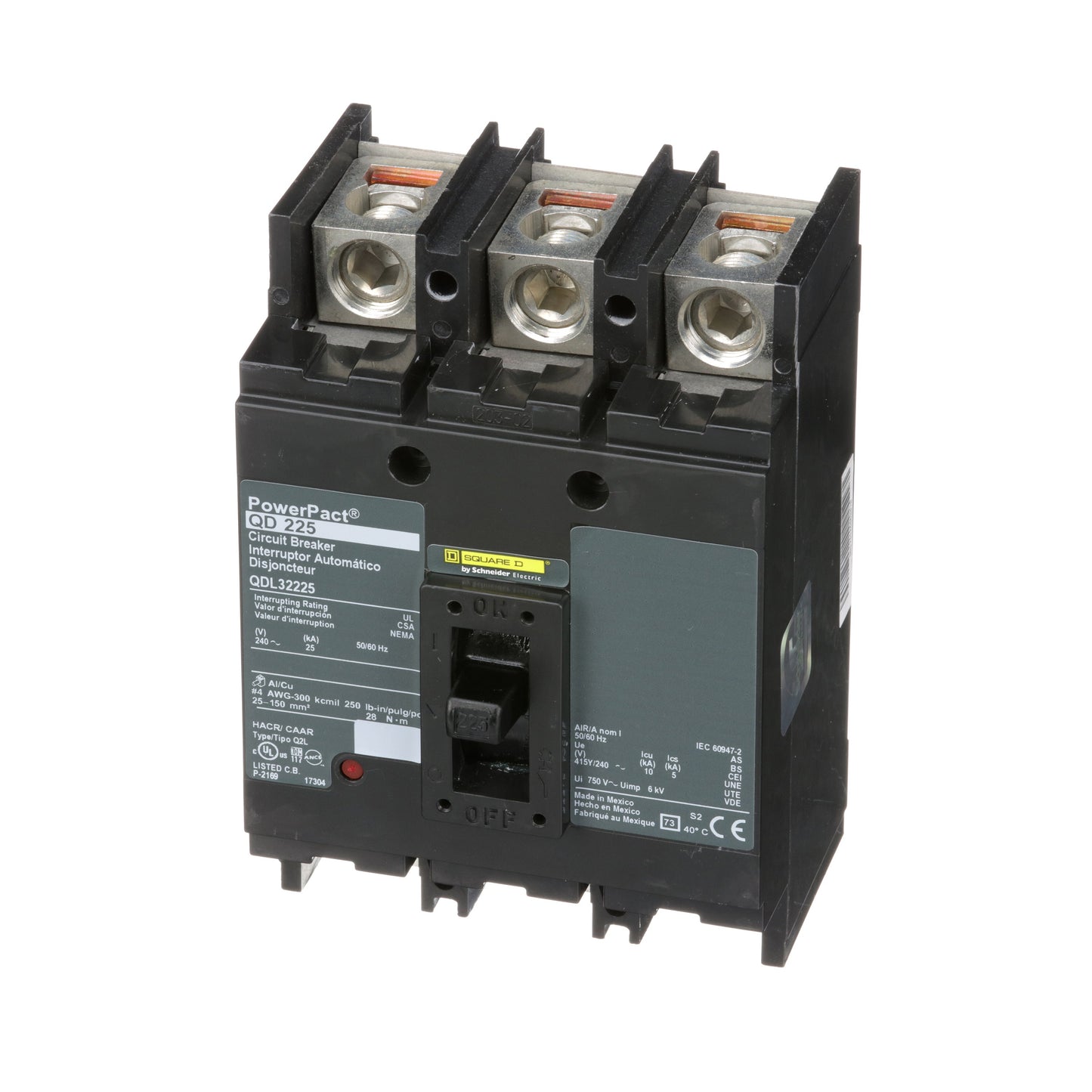 Square D QDL32225 Circuit Breaker | Powerpact QDL 240V 225A