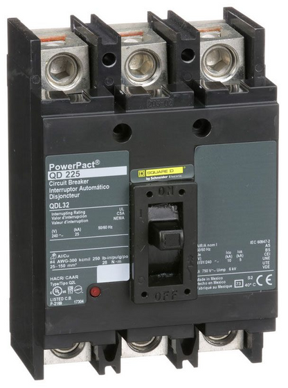 QDL32110 - Square D/ Schneider Electric Feed-Thru 110 Amp 3 Pole Circuit Breaker - Essential Electric Supply