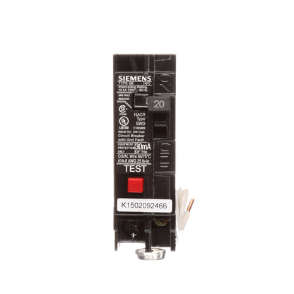 Siemens QE120 Circuit Breaker | 240V 20A 1P 10kA@120V Plug-In Q Series