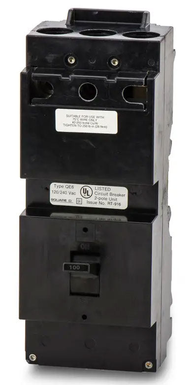 Square D QE2100VH Circuit Breaker | 240V 100A 2P 22kA@240V Plug-In QE Series