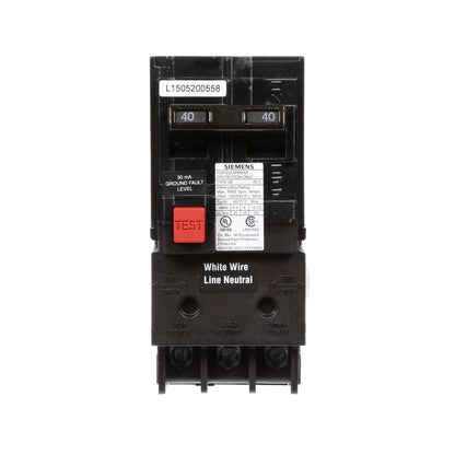 Siemens QE240 Circuit Breaker | 240V 40A 2P 10kA@240V Plug-In Q Series