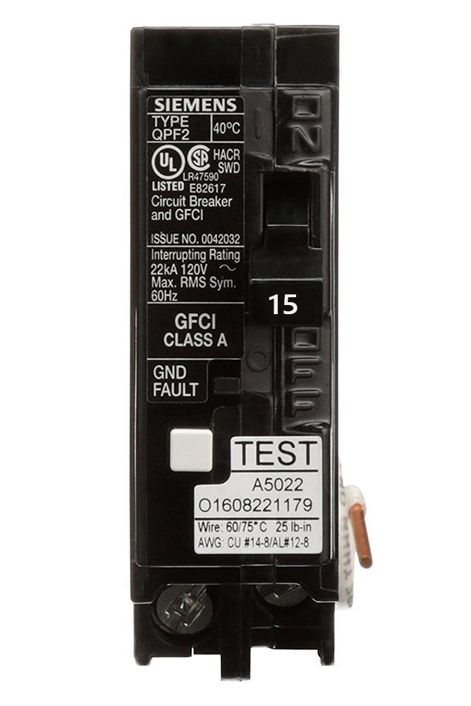 Siemens QF115H Circuit Breaker | 120V 15A 1P 22kA@120V Plug-In Q Series