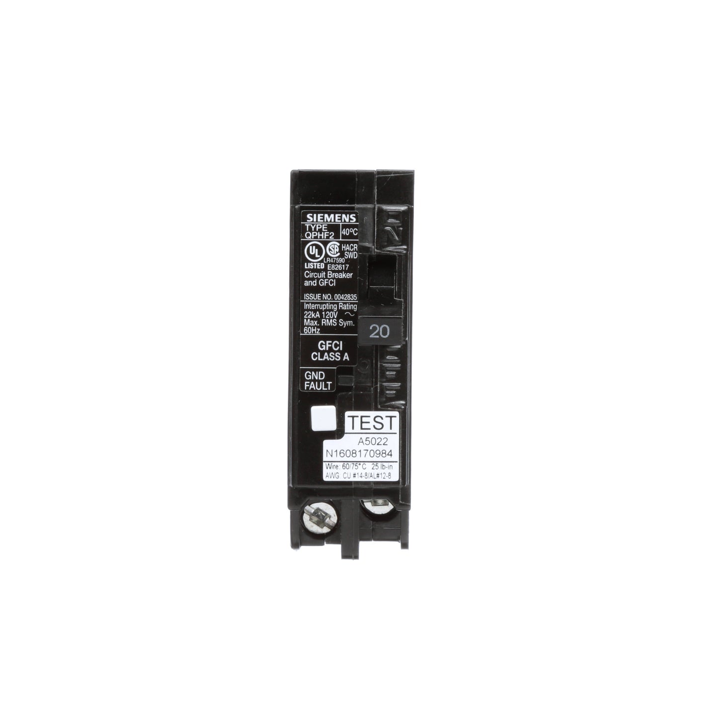 Siemens QF120AH Circuit Breaker | Q Series QPHF2 120V 20A
