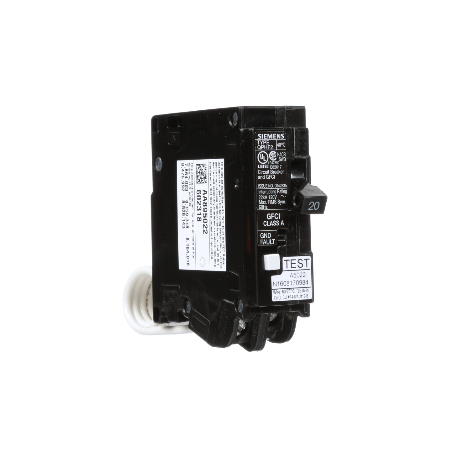 Siemens QF120AH Circuit Breaker | Q Series QPHF2 120V 20A