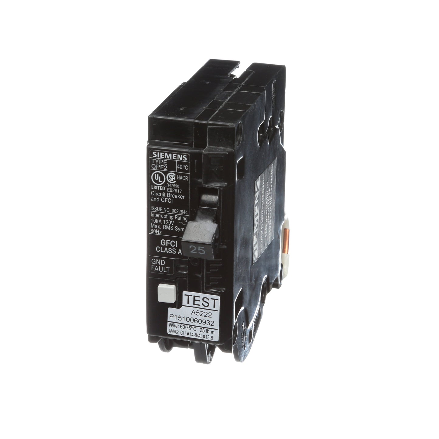 Siemens QF125A Circuit Breaker | 25A 1P Molded Case