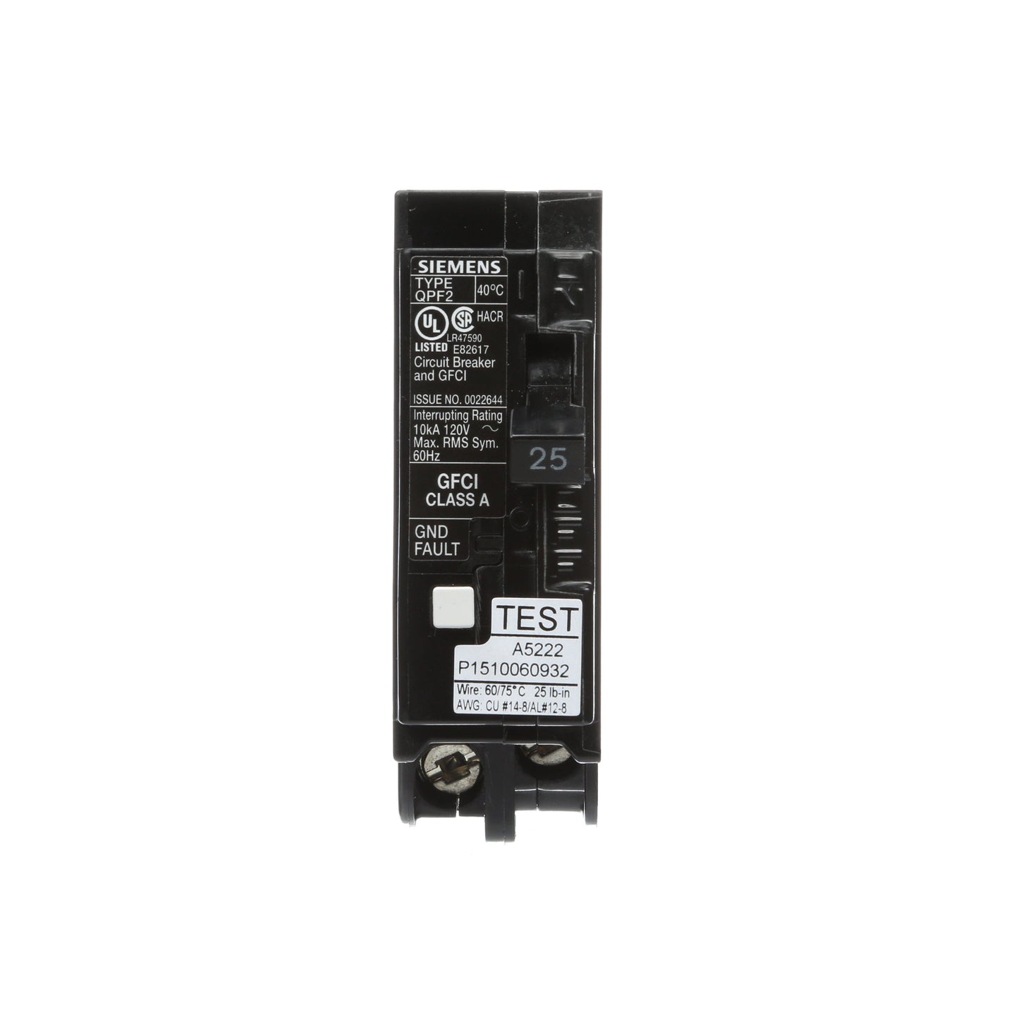 Siemens QF125A Circuit Breaker | 25A 1P Molded Case