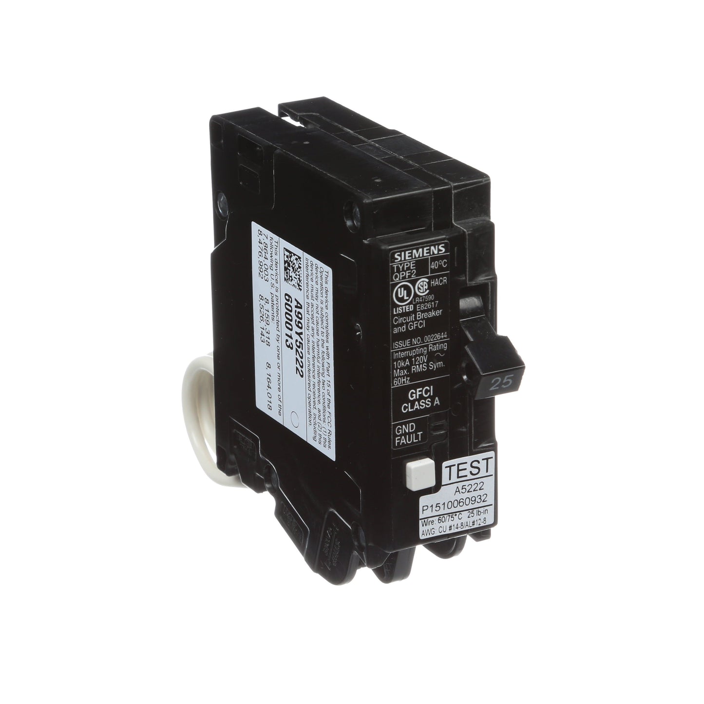 Siemens QF125A Circuit Breaker | 25A 1P Molded Case