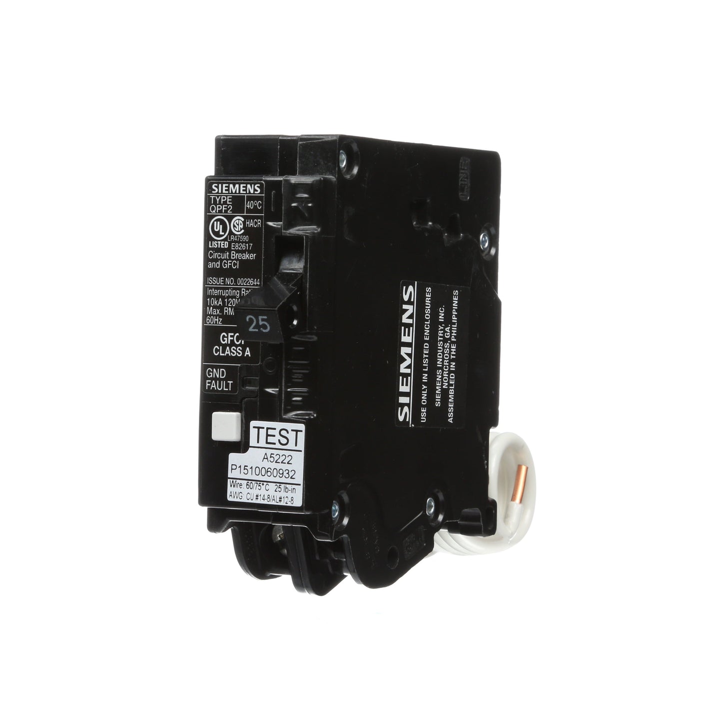 Siemens QF125A Circuit Breaker | 25A 1P Molded Case