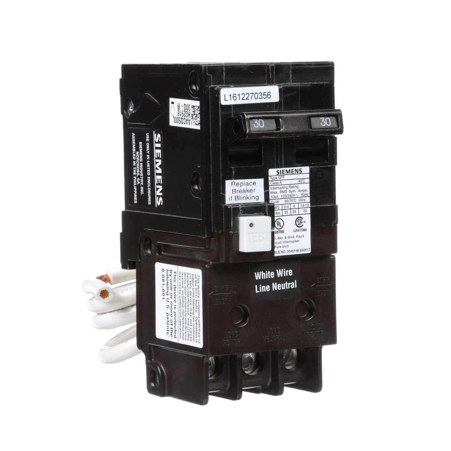 Siemens QF230A Circuit Breaker | 240V 30A 2P 10kA@240V Plug-In Q Series