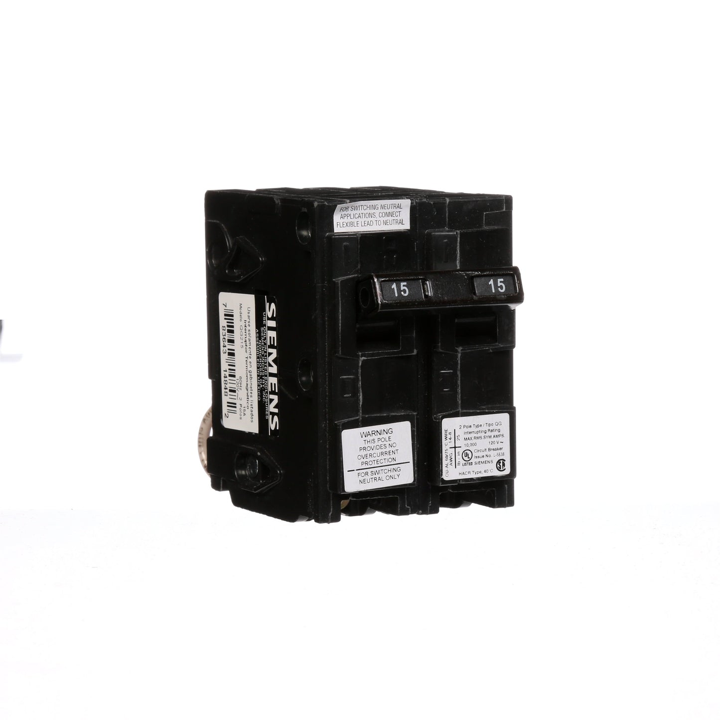 Siemens QG215 Circuit Breaker | Q Series QG 240V 15A