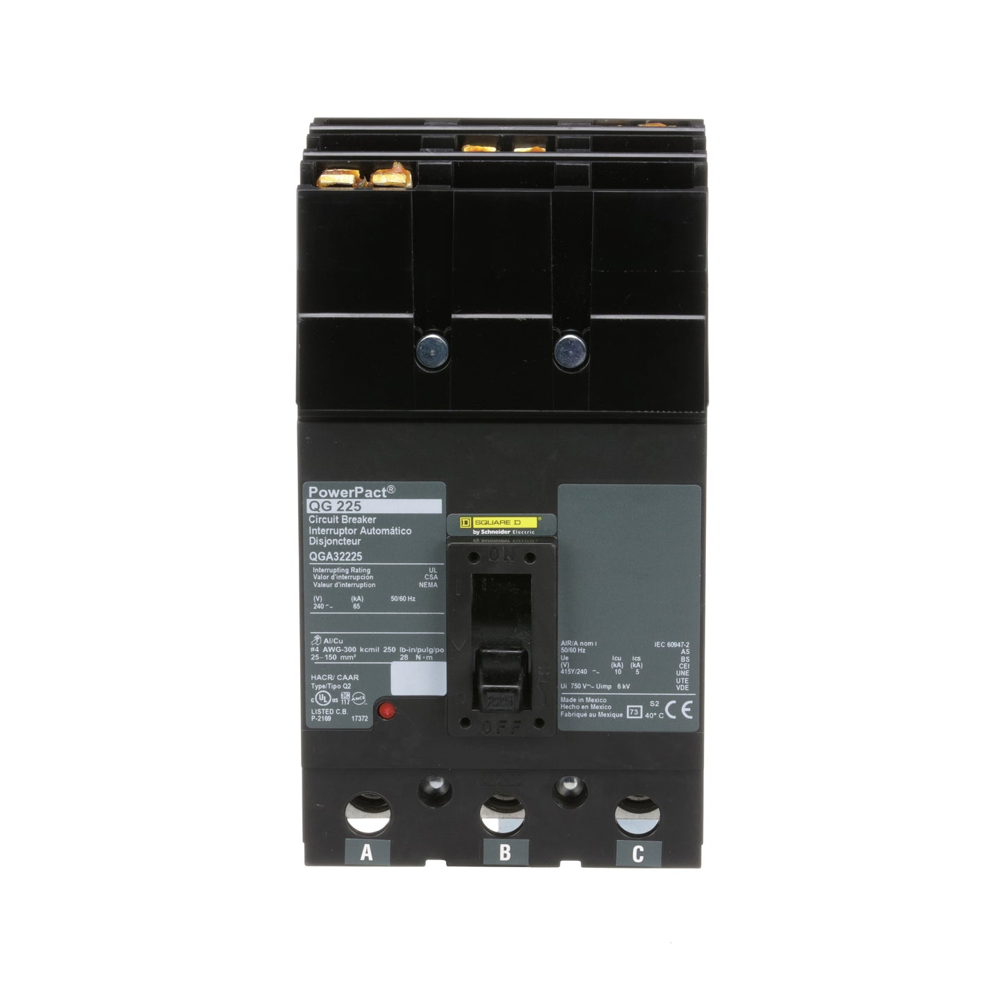 Square D QGA32225 Circuit Breaker | 240V 225A 3P 65kA@240V I-Line