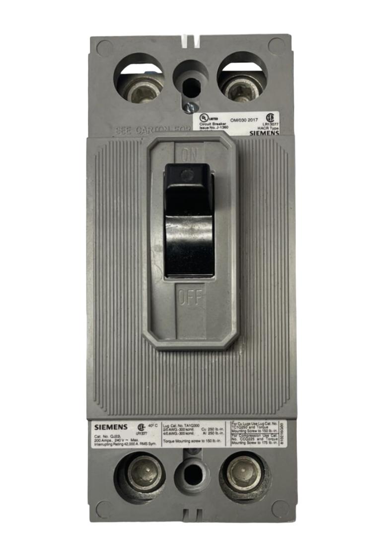 QJ22B100HL - Siemens Feed-Thru 240V 100A 2 pole circuit breaker 42kA@240V - Essential Electric Supply