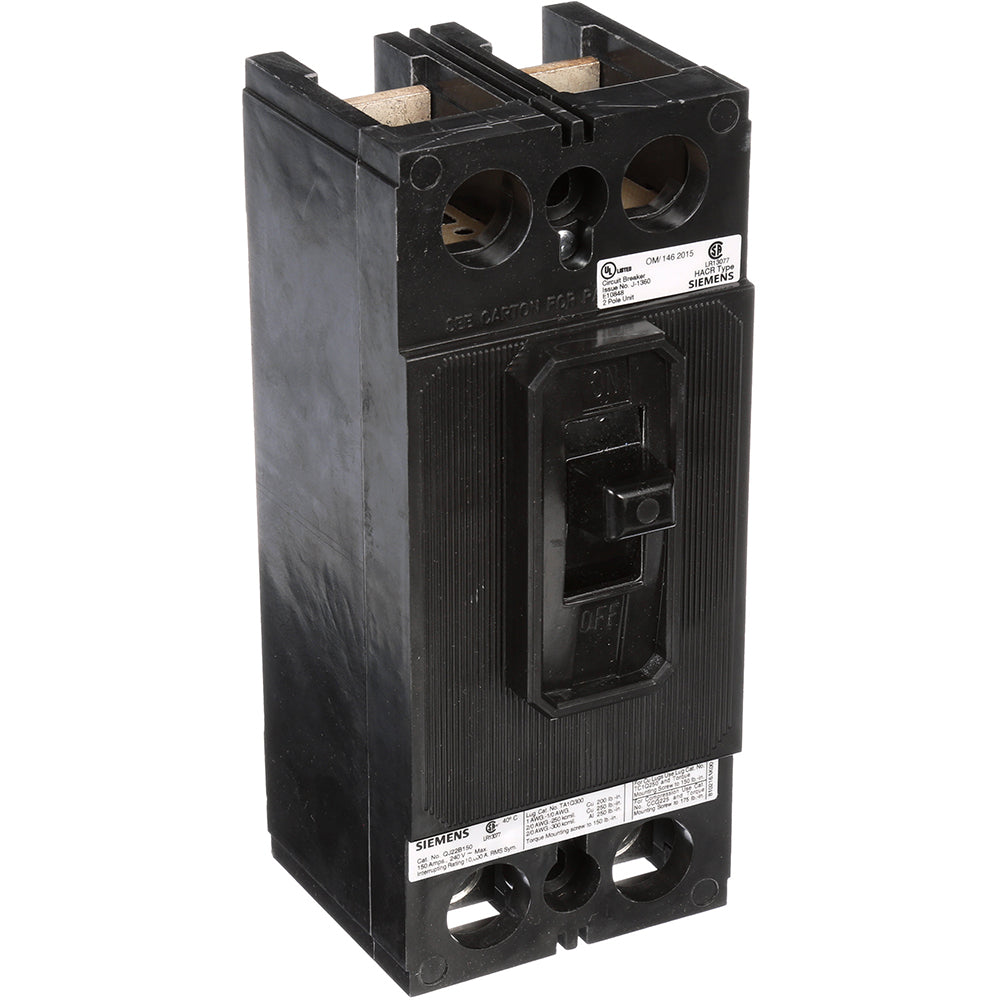 Siemens QJ22B150 Circuit Breaker | 240V 150A 2P 10kA@240V Bolt-On QJ Frame
