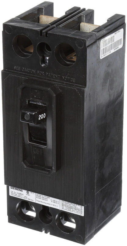 Siemens QJ22B200 Circuit Breaker | 240V 200A 2P 10kA@240V Bolt-On QJ Frame