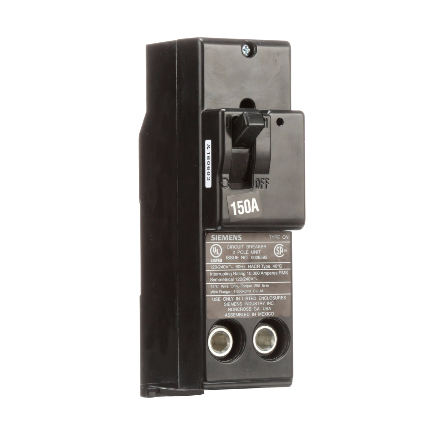 Siemens QN2150 Circuit Breaker | 240V 150A 2P 10kA@240V Q Series