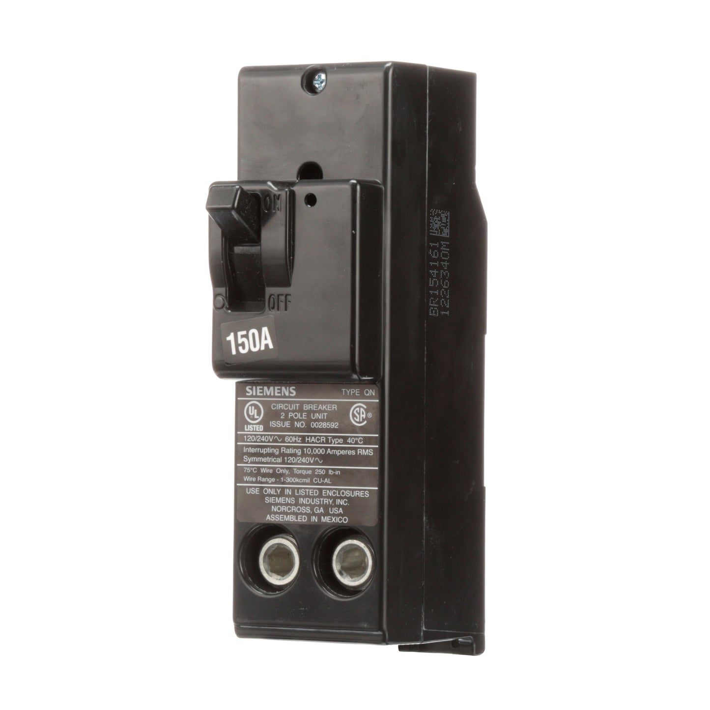 Siemens QN2150 Circuit Breaker | 240V 150A 2P 10kA@240V Q Series