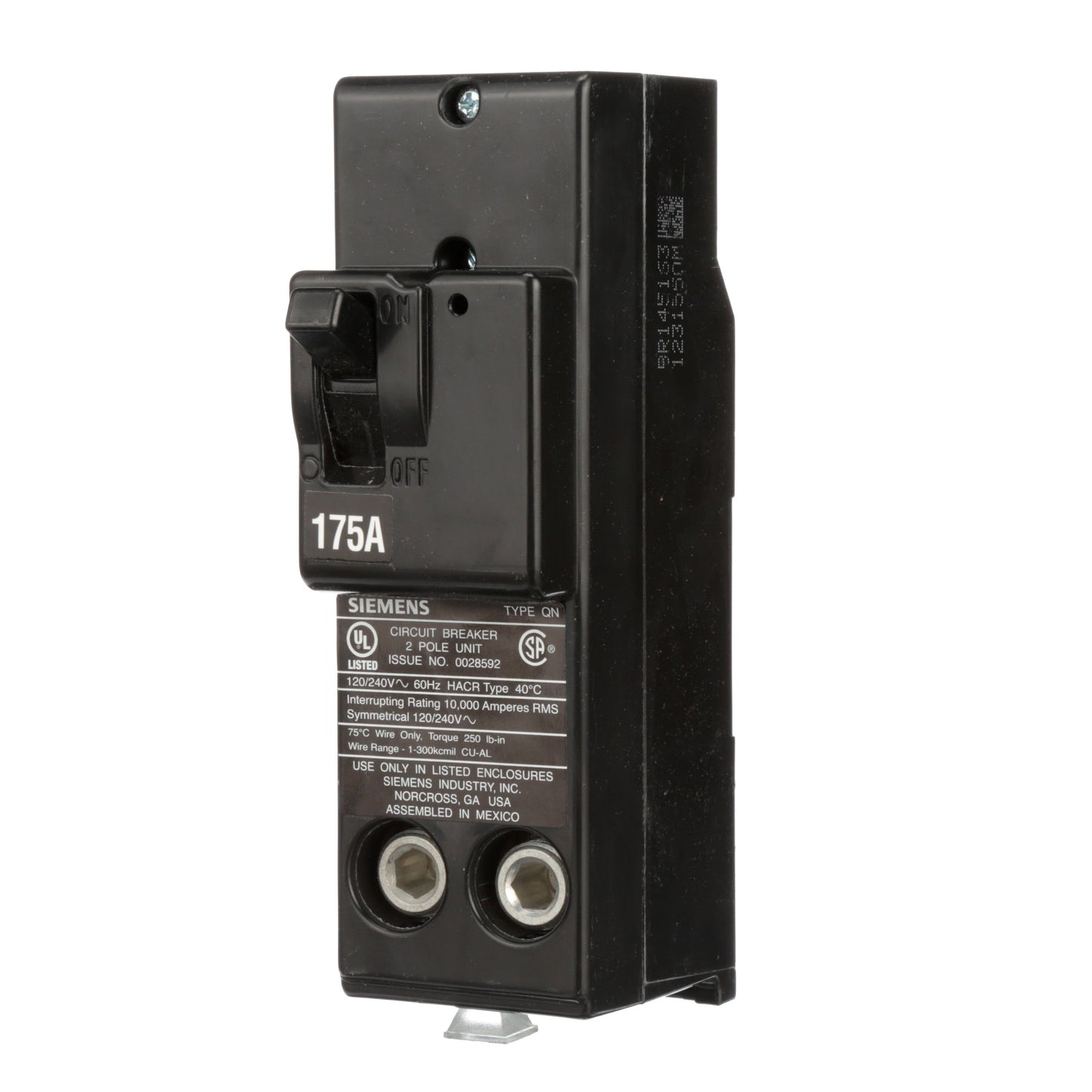 Siemens QN2175 Circuit Breaker | 240V 175A 2P 10kA@240V Plug-In Q Series
