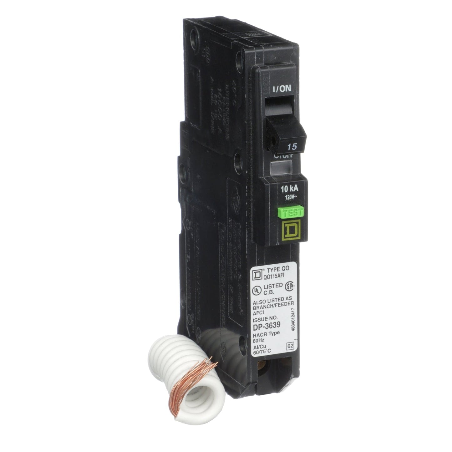 QO115AFI - Square D Plug-In 120V 15A 1 pole circuit breaker 10kA@120V - Essential Electric Supply