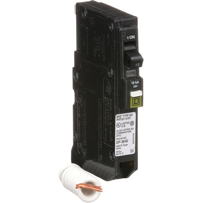 Square D QO115CAFI Circuit Breaker 120V 15A 1P 10kA@120V Plug-In QO Series
