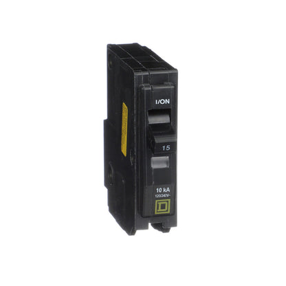 Square D QO115HM Circuit Breaker | 120/240V 15A 1 Pole 10kA@120V Plug-In QO Series