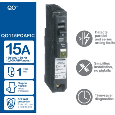 Square D QO115PCAFIC Circuit Breaker | 1V Molded Case