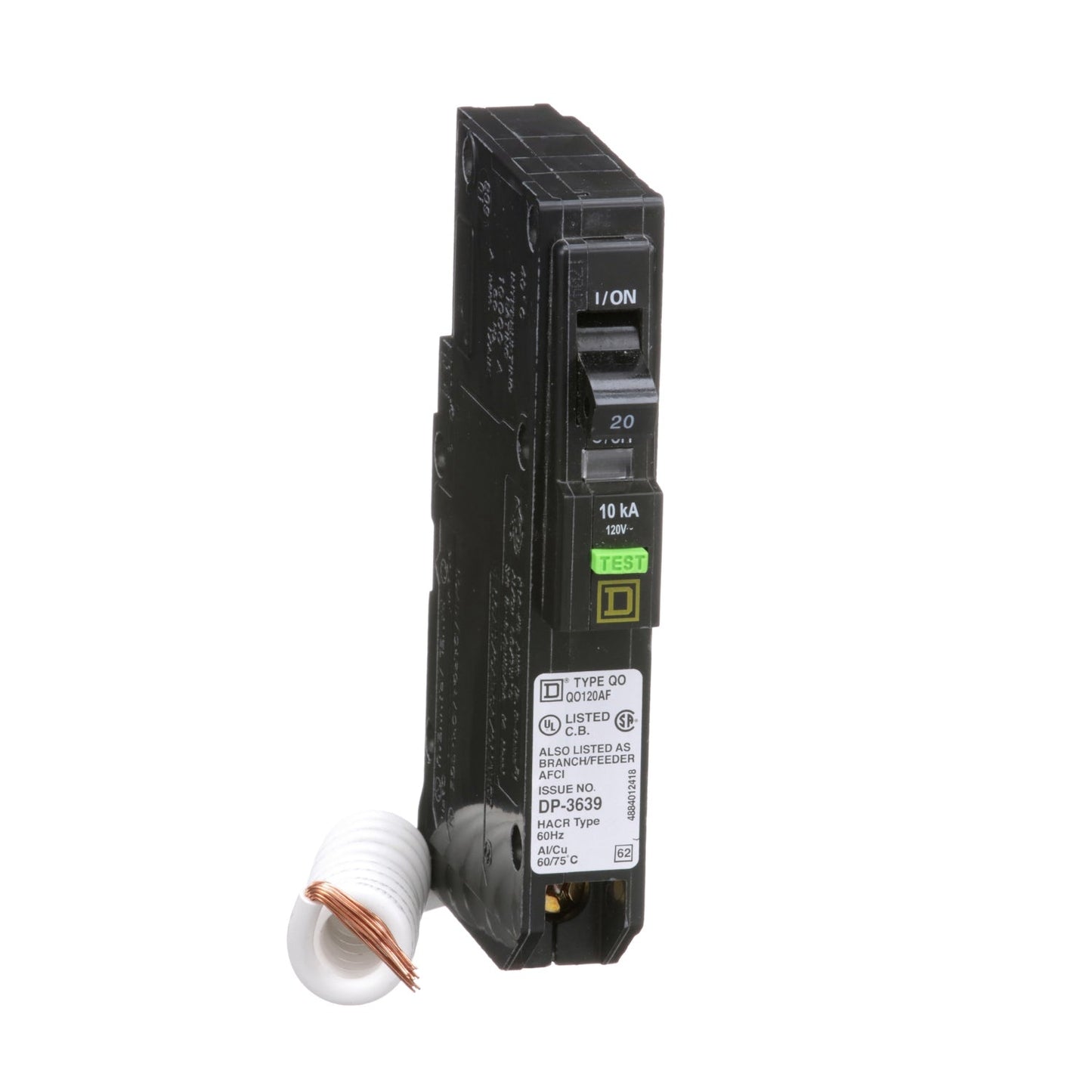 Square D QO120AF Circuit Breaker | 120V 20A 1P 10kA@120V Plug-In QO Series