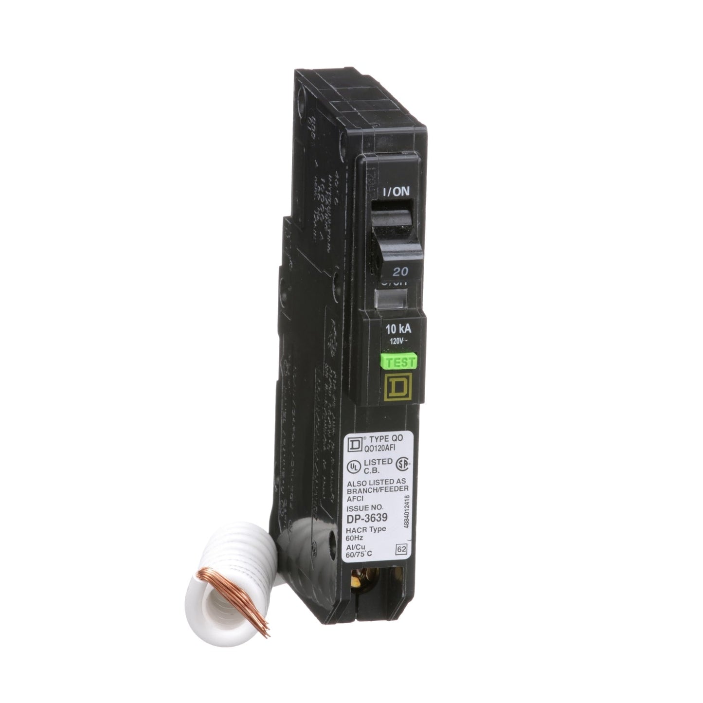 QO120AFI - Square D Plug-In 120V 20A 1 pole circuit breaker 10kA@120V - Essential Electric Supply