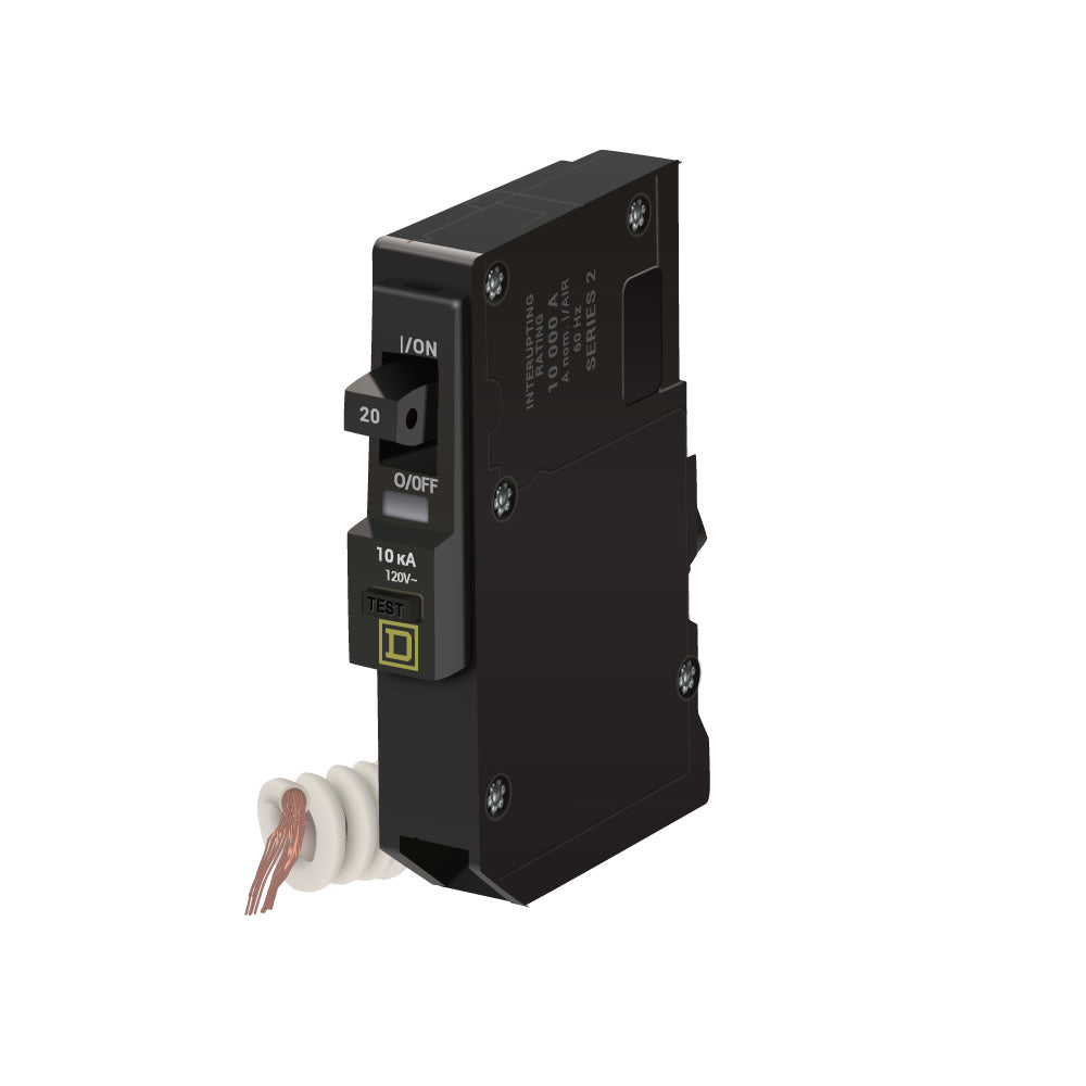 Square D QO120EPD Circuit Breaker 120/240V 20A 1P 10kA@120V Plug-In QO Series
