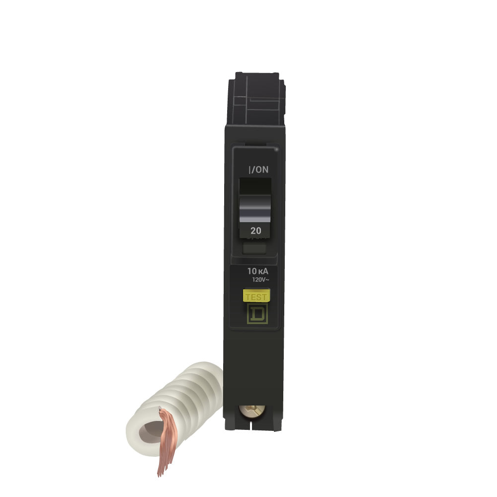 Square D QO120GFI Circuit Breaker 120V 20A 1P 10kA@120V Plug-In QO Series