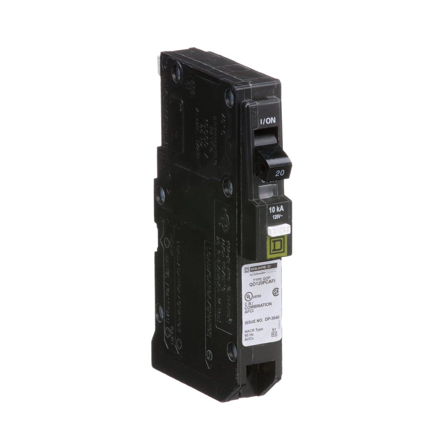 Square D QO120PCAFI Circuit Breaker | 120V 20A 1P 10kA@120V Plug-In QO Series