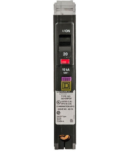 Square D QO120PAFGF Circuit Breaker | 120V 20A 1P 10kA@120V Plug-In QO