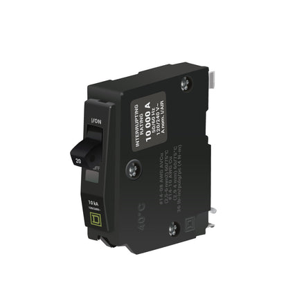 Square D QO120 Circuit Breaker | 120/240VAC 20A 1P 10kA@240V Plug-In QO Series
