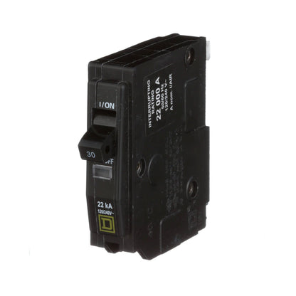 Square D QO130VH Circuit Breaker 120/240V 30A 1P 10kA@240V Plug-In QO Series