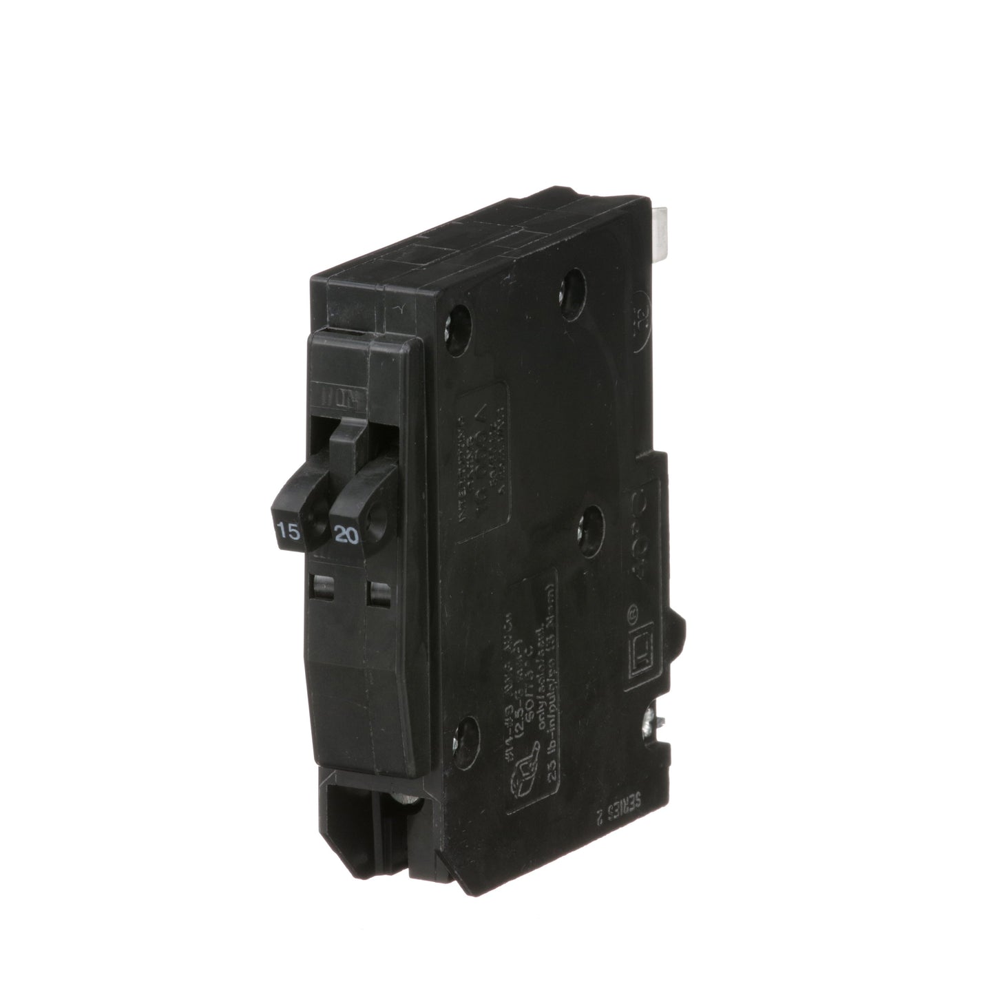 Square D QO1520 Circuit Breaker | 120/240V 20A 2P 10kA@120V Plug-In QO Series