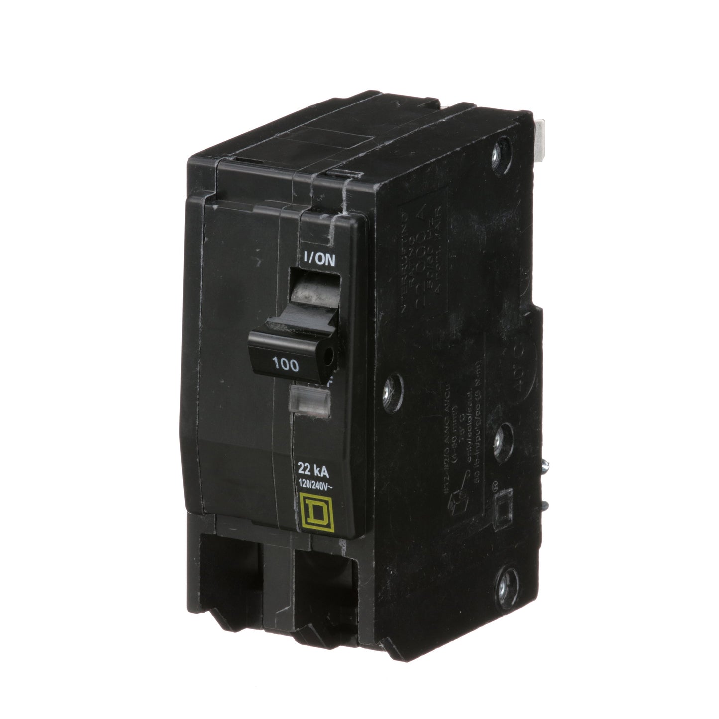 Square D QO2100VH Circuit Breaker 120/240V 100A 2P 22kA@120V Plug-In QO Series