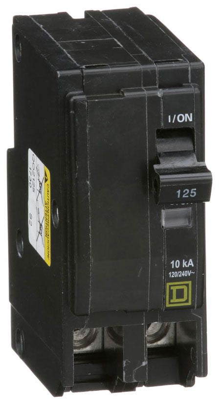 Square D QO2125 Circuit Breaker 120/240V 125A 2P 10kA@240V Plug-In QO Series