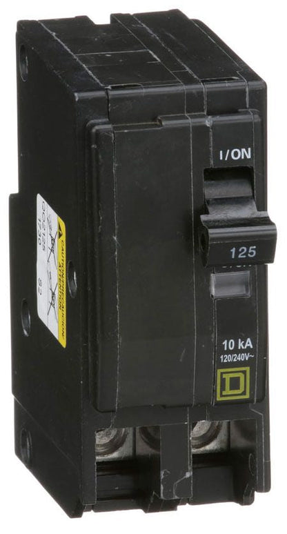 Square D QO2125 Circuit Breaker 120/240V 125A 2P 10kA@240V Plug-In QO Series