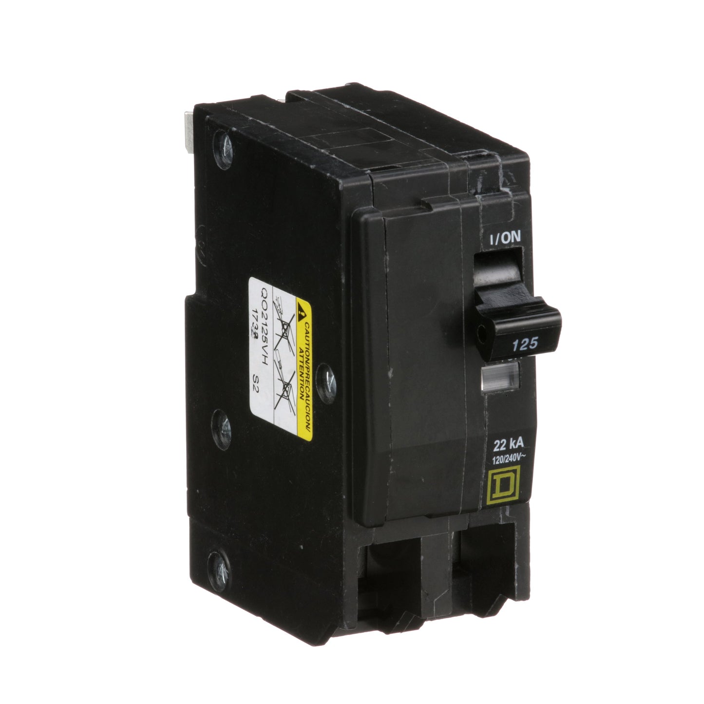 Square D QO2125VH Circuit Breaker 120/240V 125A 2P 22kA@120V Plug-In QO Series