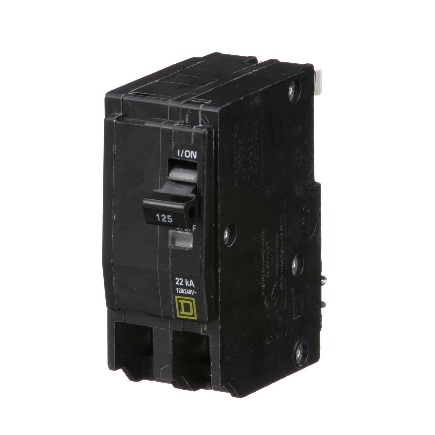Square D QO2125VH Circuit Breaker 120/240V 125A 2P 22kA@120V Plug-In QO Series