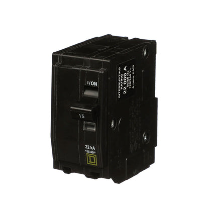 Square D QO215VH Circuit Breaker | 120/240V 15A 2P 22kA@120V Plug-In QO Series