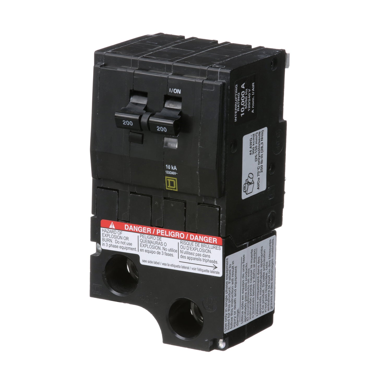 Square D QO2200 Circuit Breaker | 120/240V 200A 2P 10kA@240V Plug-In QO Series