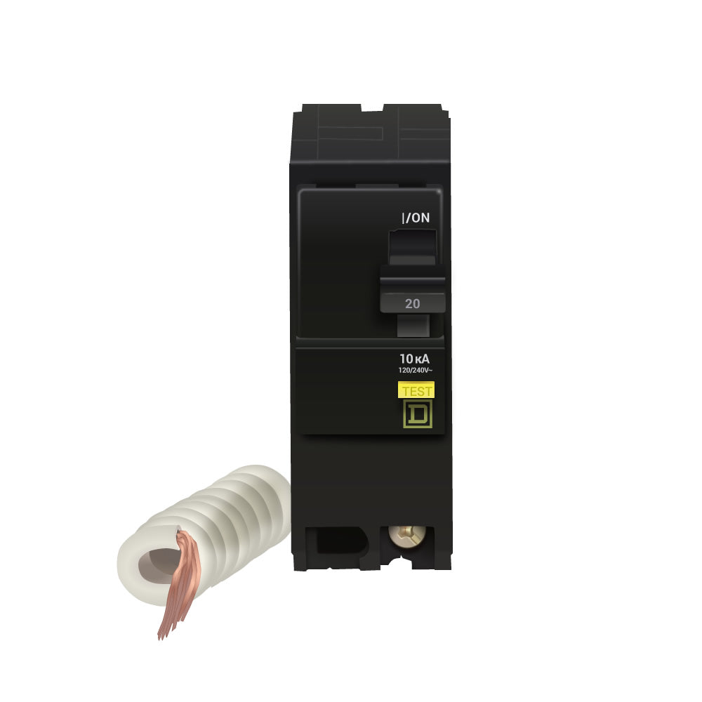 Square D QO220GFI Circuit Breaker 120/240V 20A 2Pole 10kA@120V Plug-In QO Series