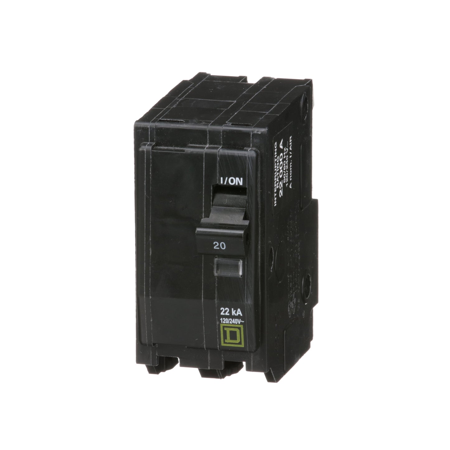Square D QO220VH Circuit Breaker 120/240V 20A 2Pole 22kA@120V Plug-In QO Series