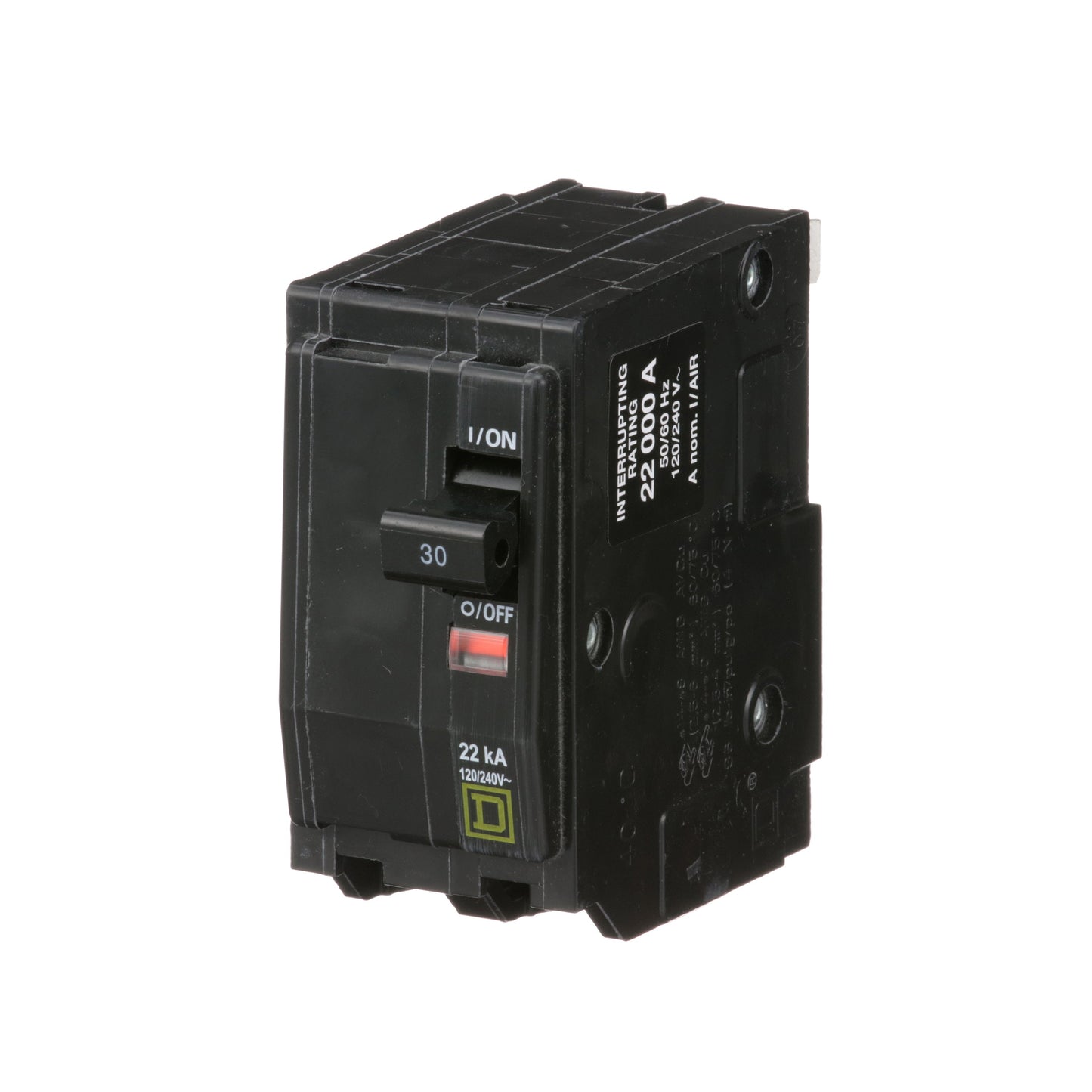 Square D QO230VH Circuit Breaker 120/240V 30A 2P 22kA@120V Plug-In QO Series
