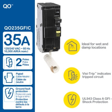 Square D QO235GFI Circuit Breaker Molded Case