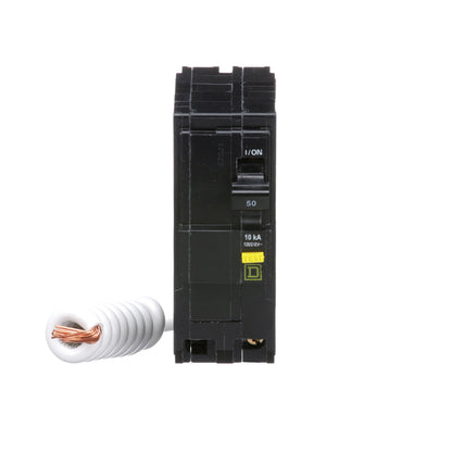 Square D QO250GFI Circuit Breaker 120/240V 50A 2P 10kA@240V Plug-In QO Series